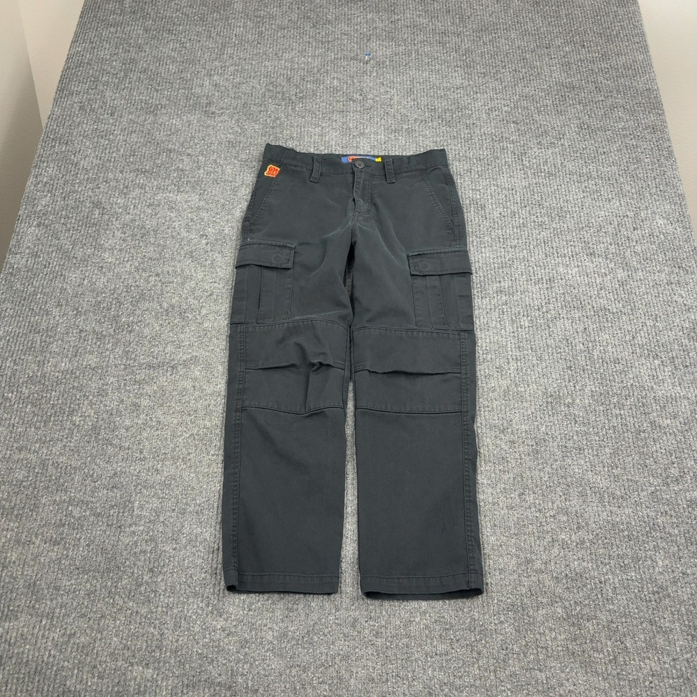 Empyre Cargo Pants Boys 24 Black Cotton Blend Relaxed Fit Skate Streetwear
